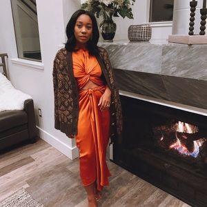 Andrea Iyamah waist tie midi dress - worn once